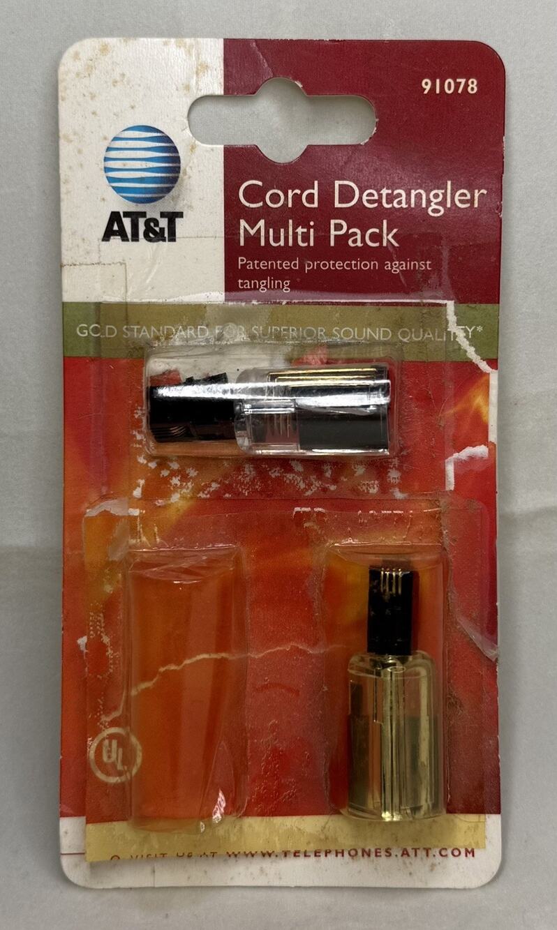 VTG 2001 Multipack AT&T Telephone Line Cord Detangler 91078 2-Pack OPENED BOX